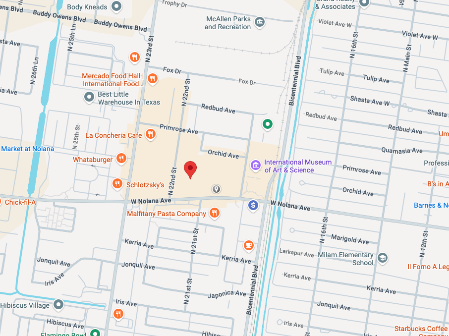 Illustrated map showing the gym location